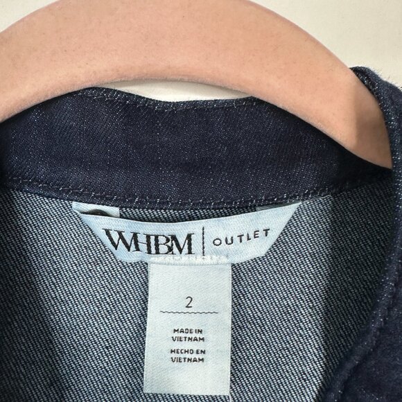 NWT White House Black Market 3/4 Sleeve Denim Shirt Dress Avery Rinse 2 #WHBM17 - Picture 4 of 9